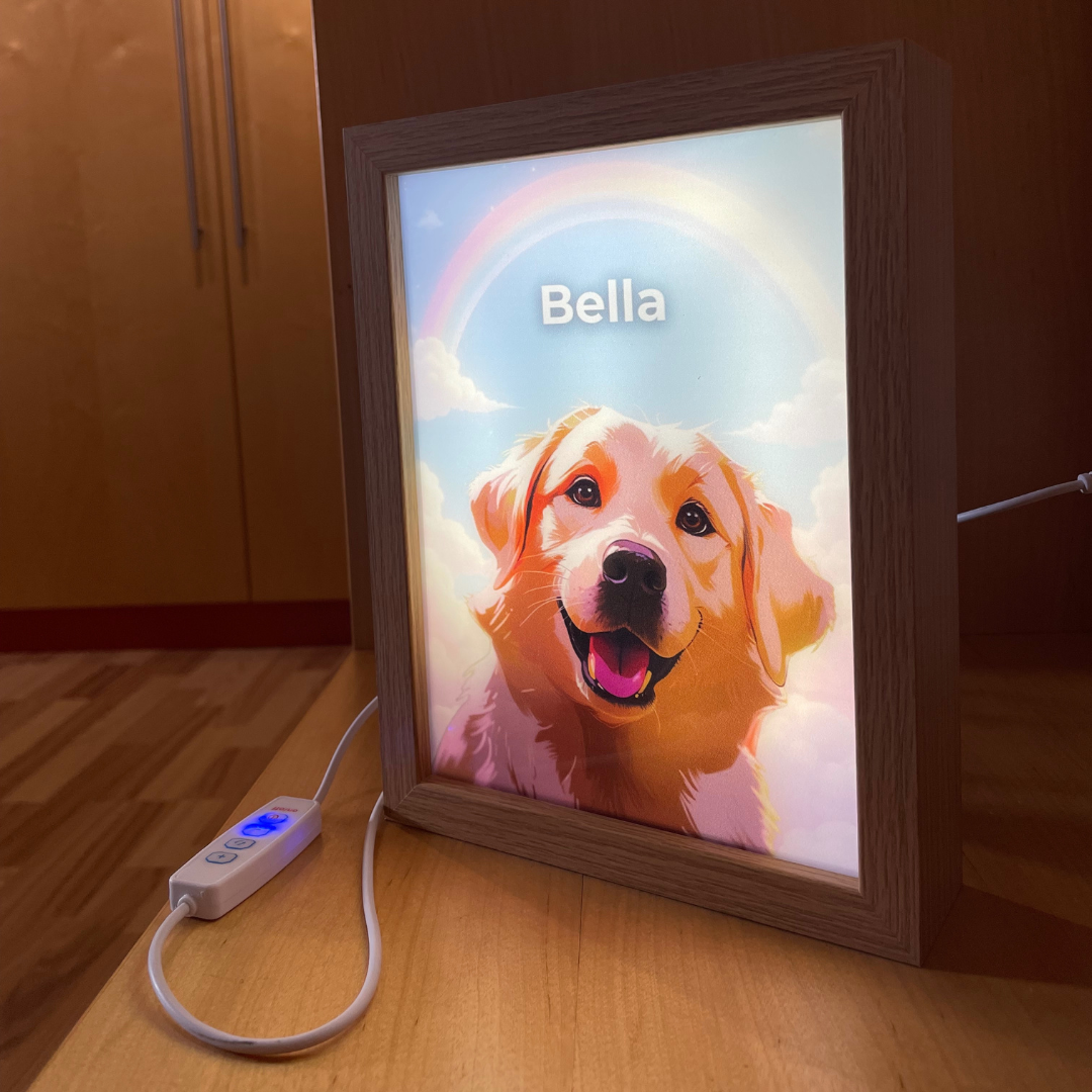Personalisierter LED-Bilderrahmen für Hundeliebhaber