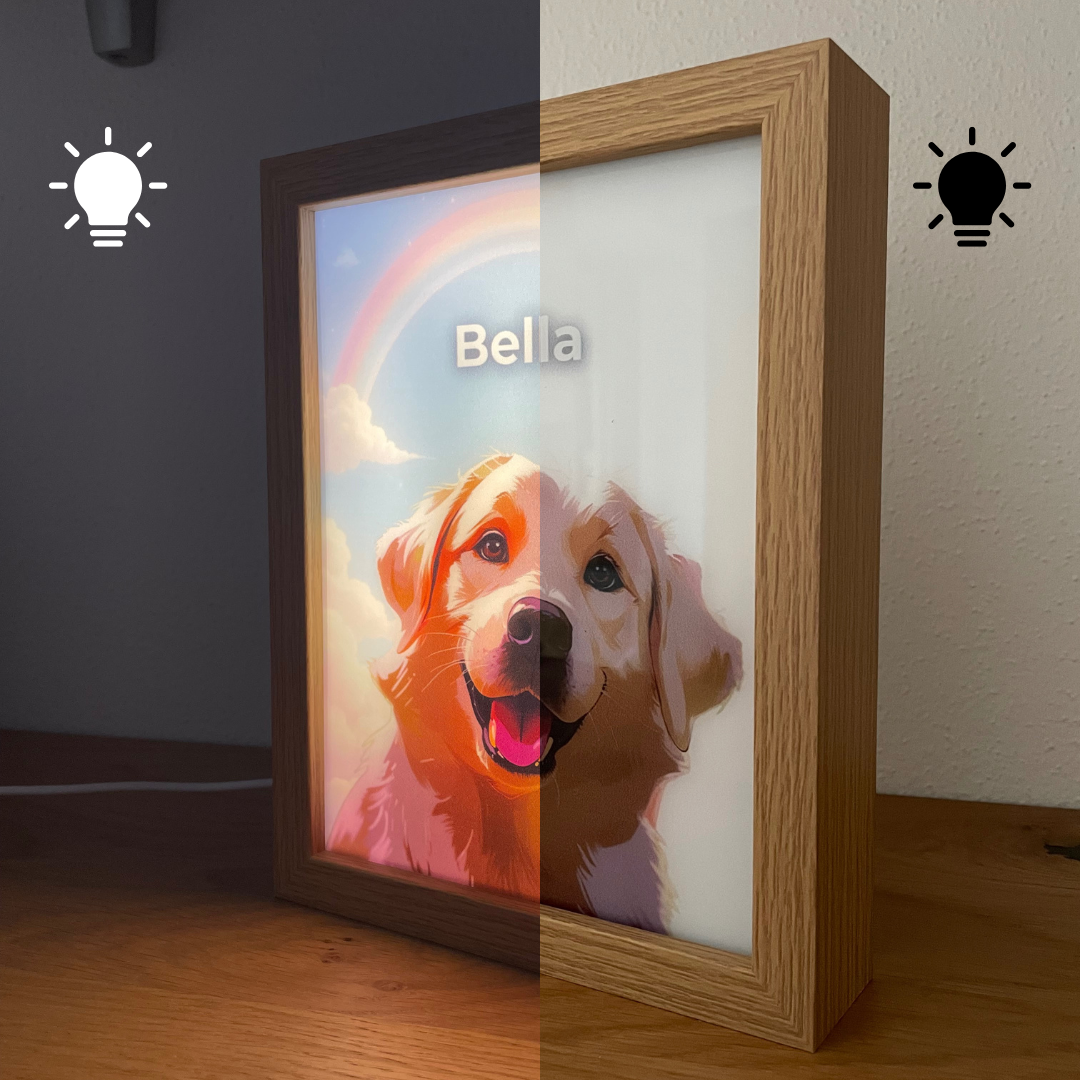 Personalisierter LED-Bilderrahmen für Hundeliebhaber